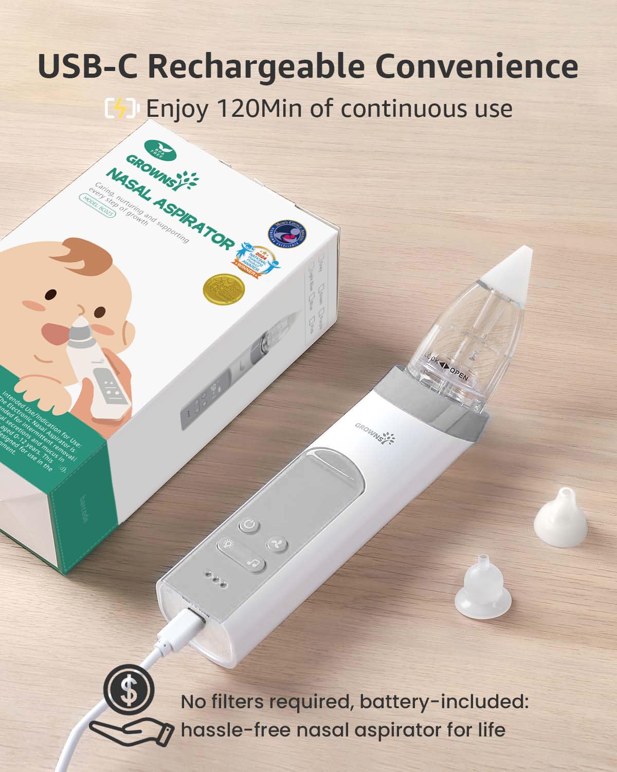 Electric nasal aspirator