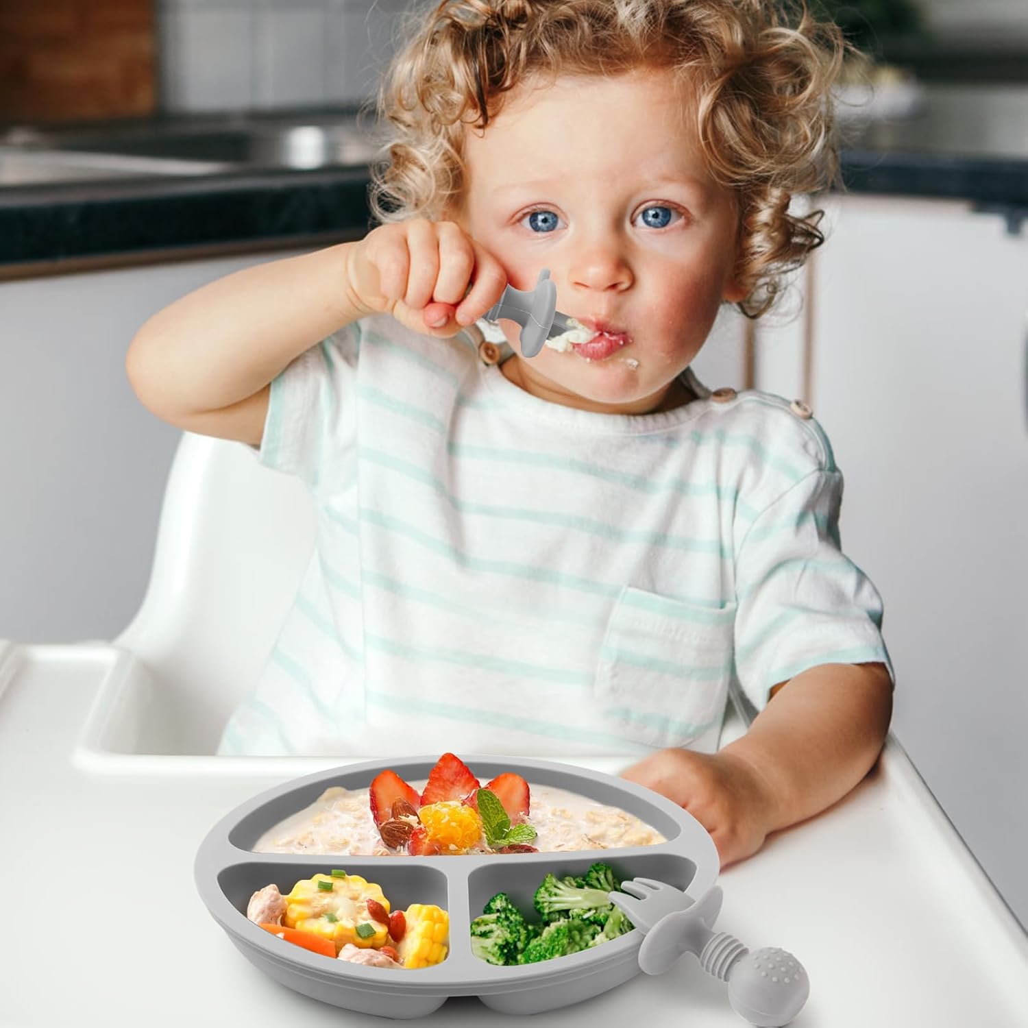 Suction bowl & plate set