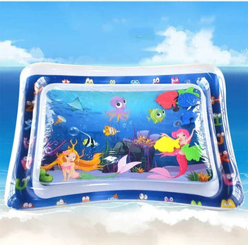 Tummy-time inflatable water mat