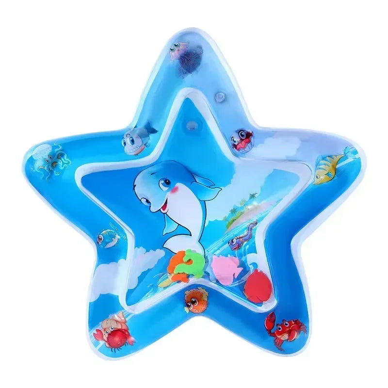 Tummy-time inflatable water mat