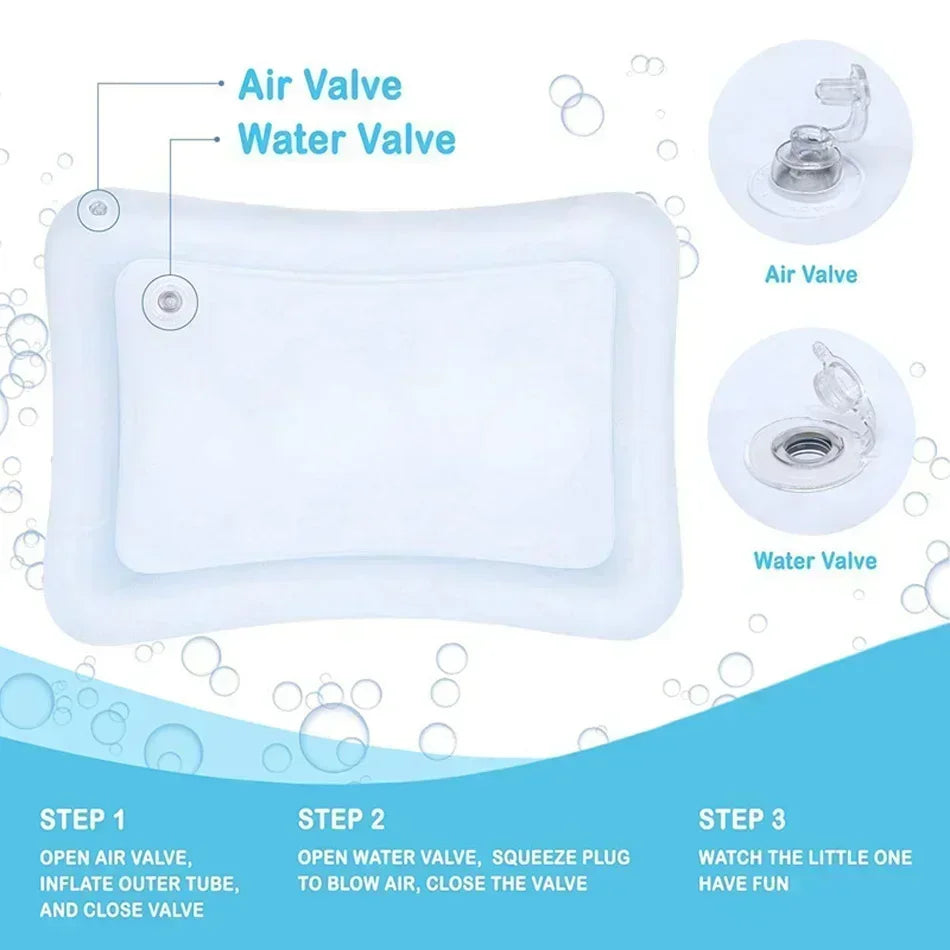 Tummy-time inflatable water mat