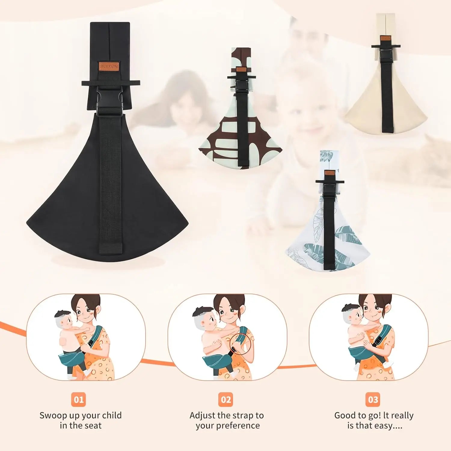 Adjustable baby carrier wrap