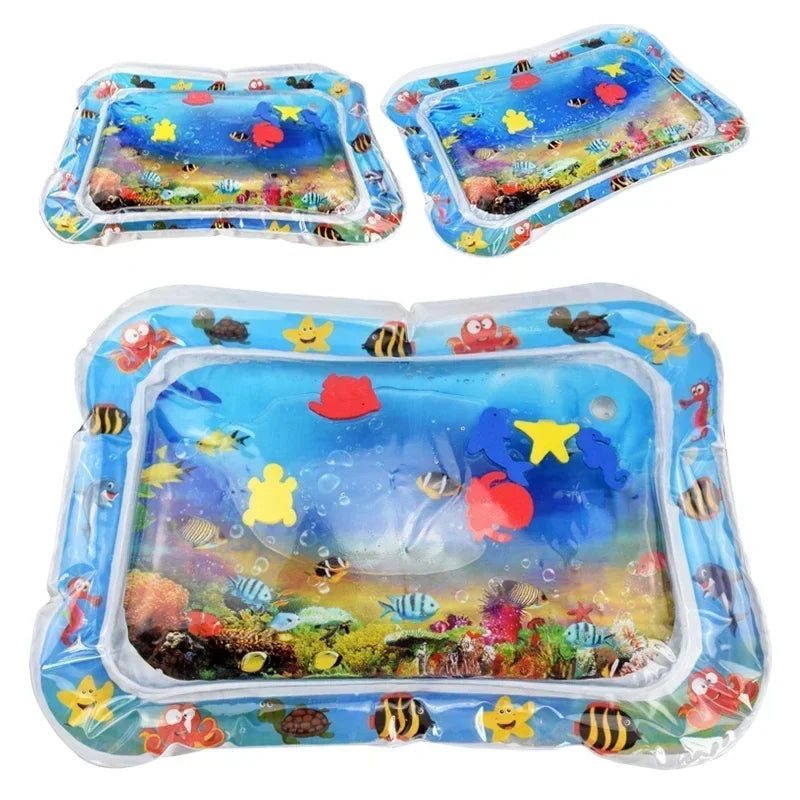 Tummy-time inflatable water mat
