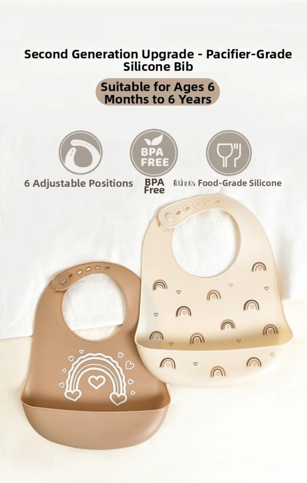 Silicone bib with food catche