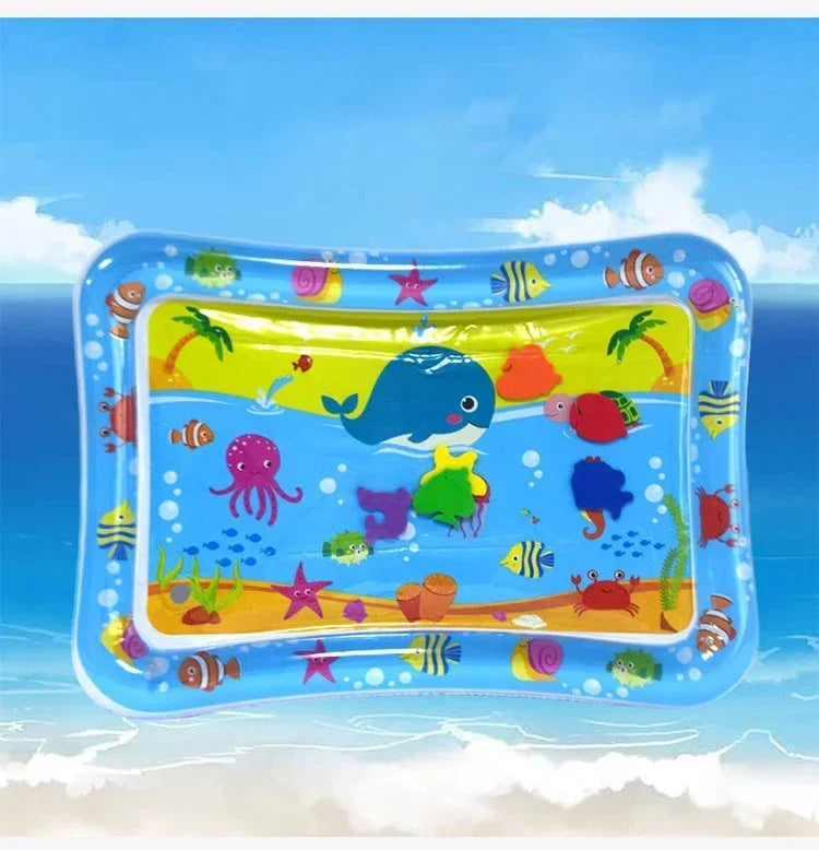 Tummy-time inflatable water mat