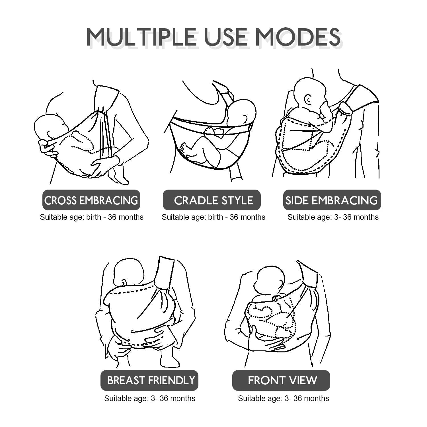 Adjustable baby carrier wrap