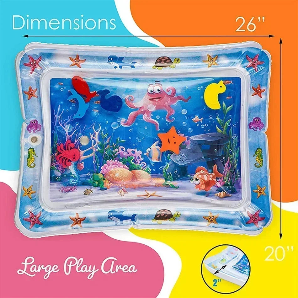 Tummy-time inflatable water mat